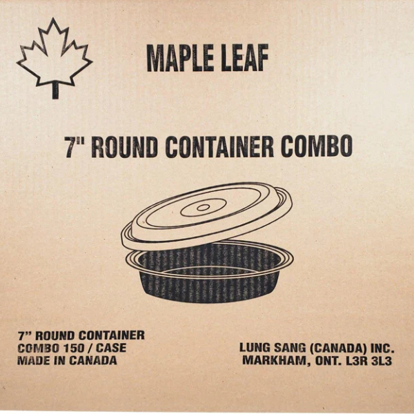 07" Round Black Maple Container with Lids