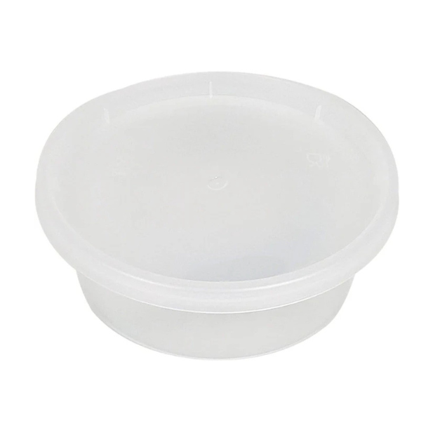 08" Round White Container with Lids