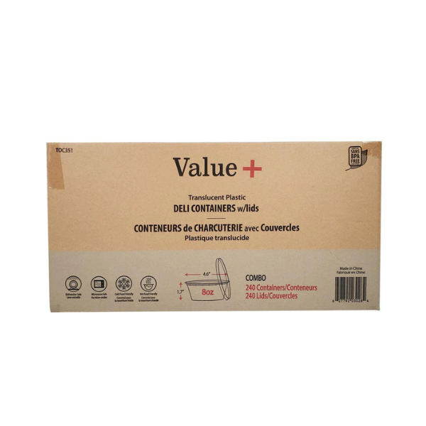 08" Round White Container with Lids