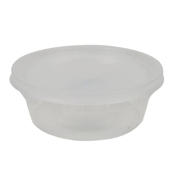 08" Round White Container with Lids