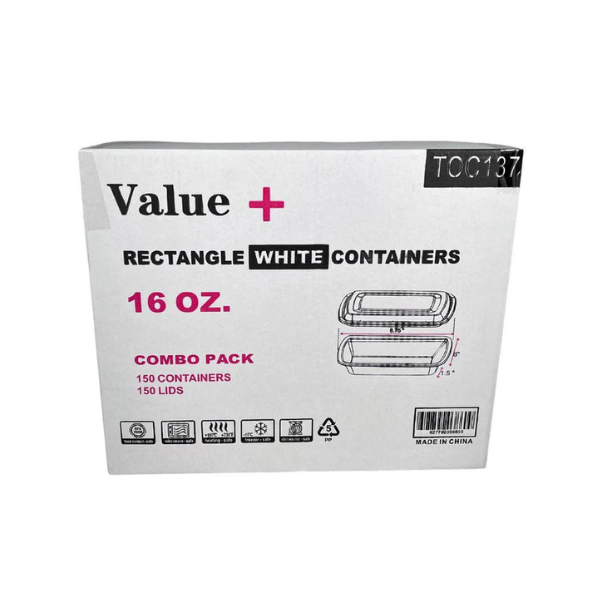 16oz MFPP Rectunglar Food Container (1 compt)