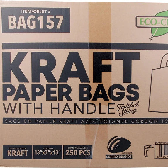 Kraft Paper Bags With handle (13 x 7 x13)