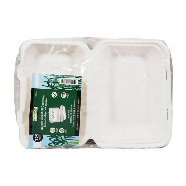 Bagasse Clamshell Food Container (9x6)
