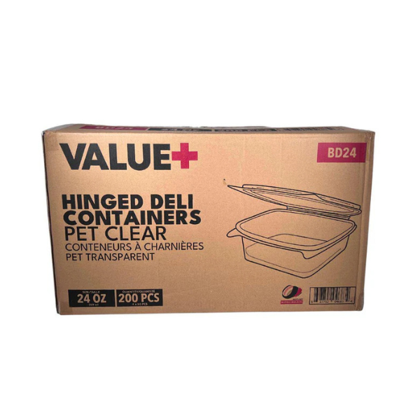 24oz Clear Hinged Container