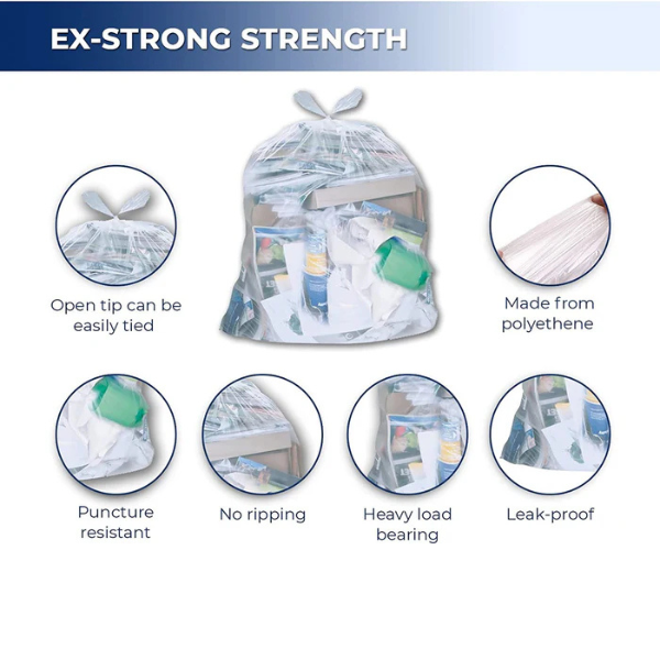 Clear garbage Bags Extra Strong (42 x 48)