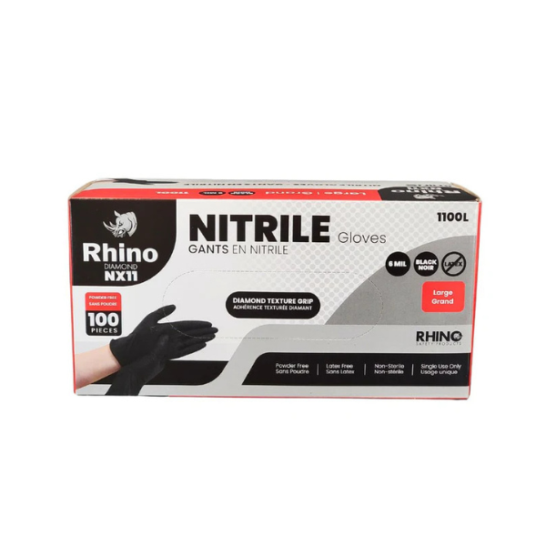 Black Nitirle Gloves (L) Heavy Duty (8mil)
