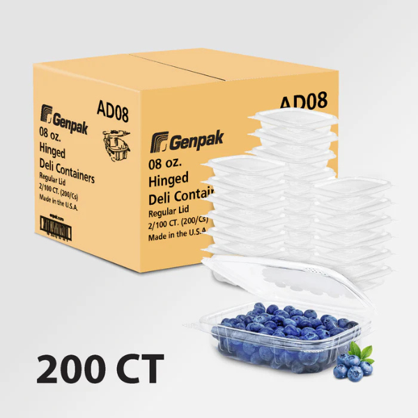 08oz Clear Hinged Container